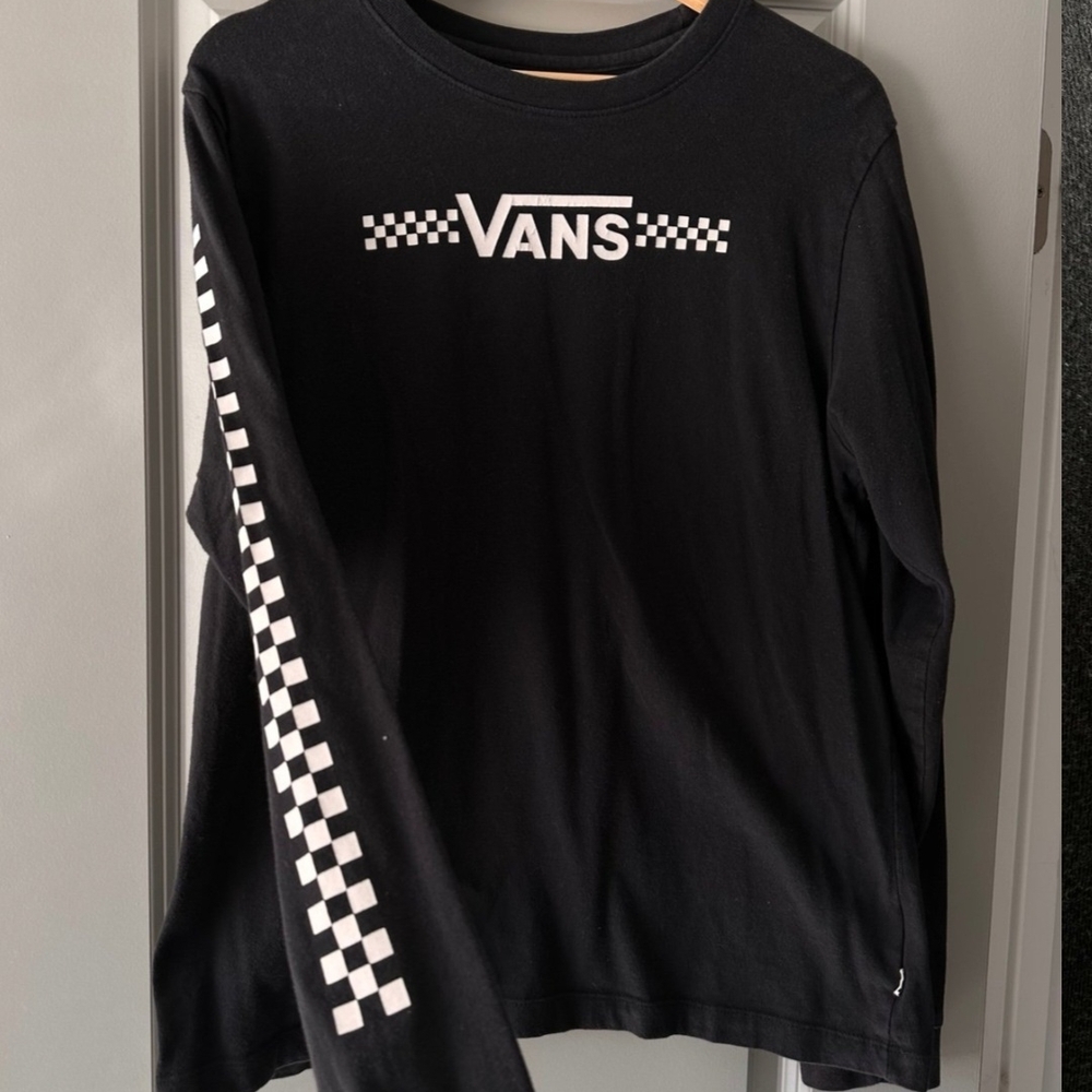 Vans Womens Black Long Sleeve Checkered Shirt XL